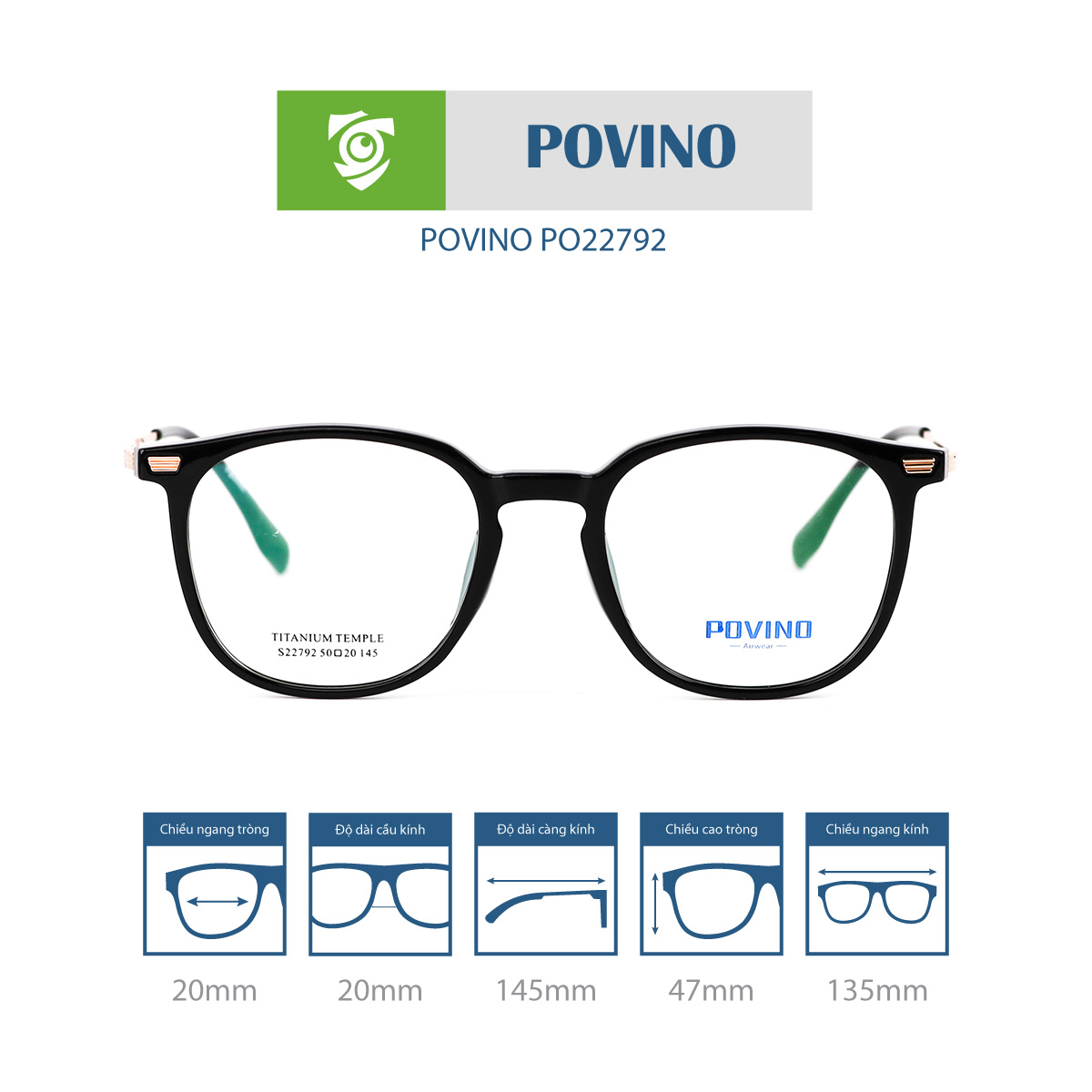 Gọng kính POVINO PO22792