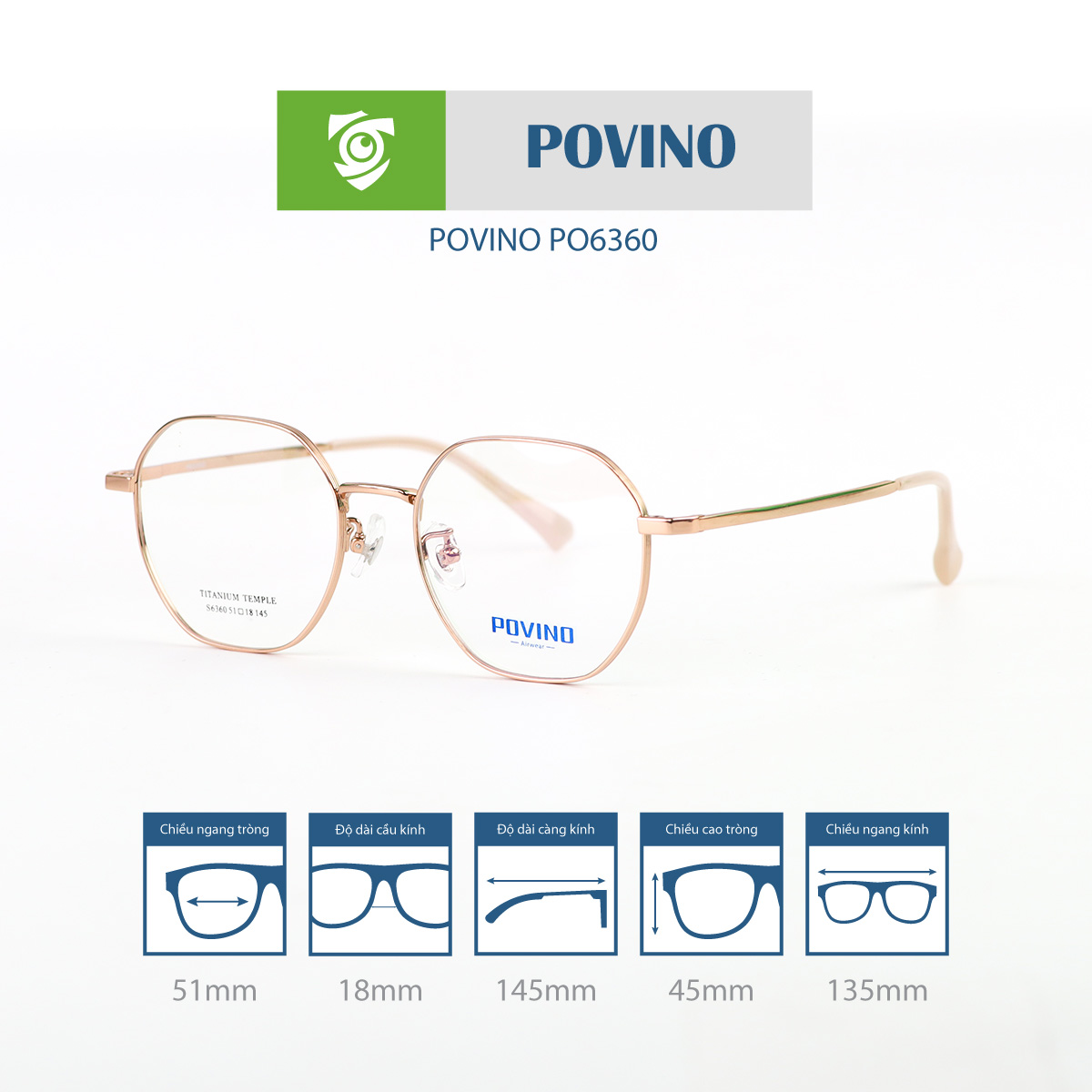 Gọng kính POVINO PO6360