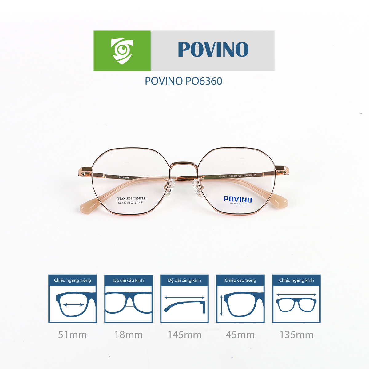 Gọng kính POVINO PO6360