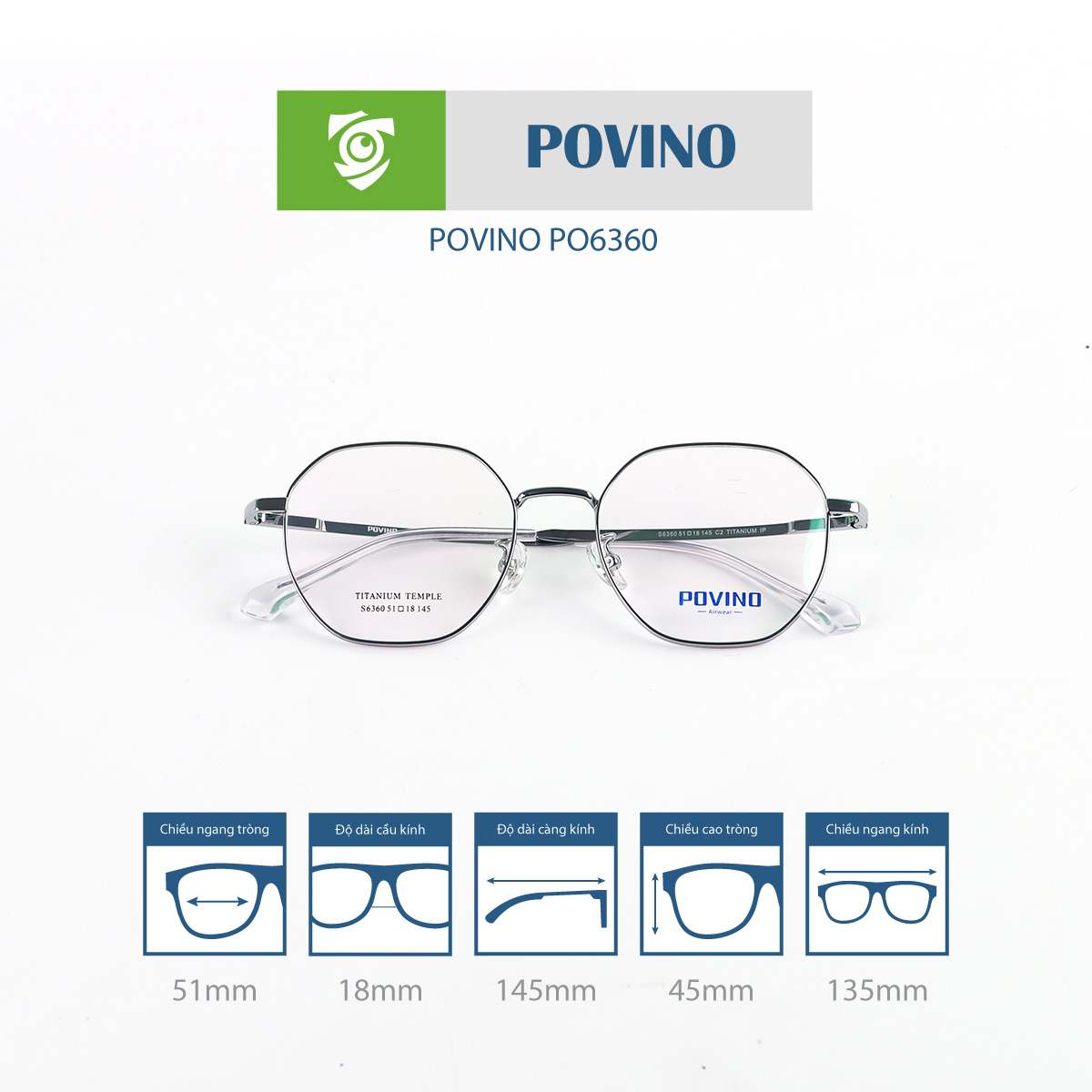 Gọng kính POVINO PO6360
