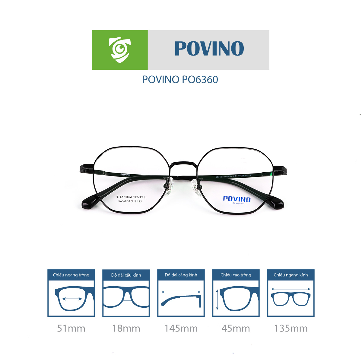 Gọng kính POVINO PO6360