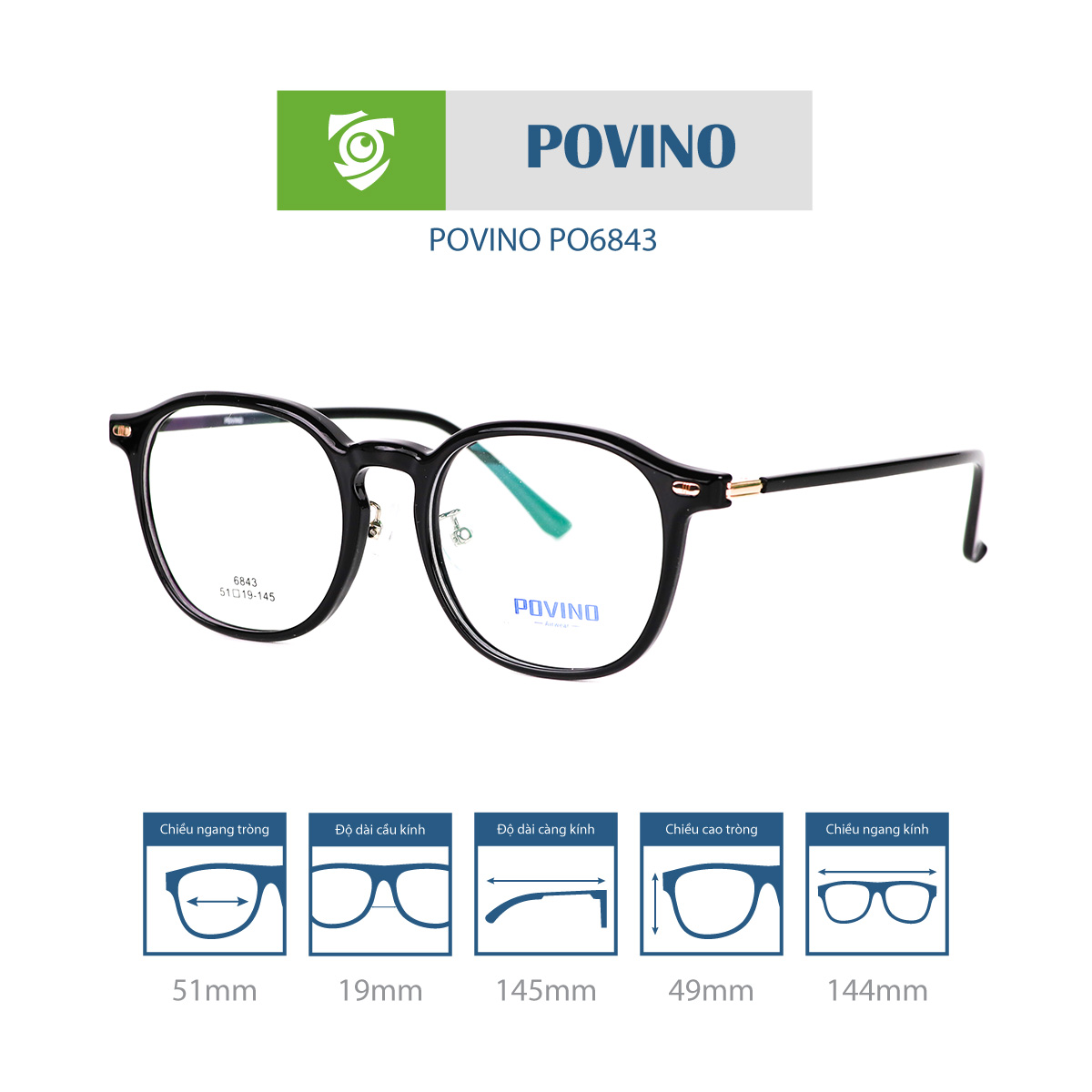 Gọng kính POVINO PO6843