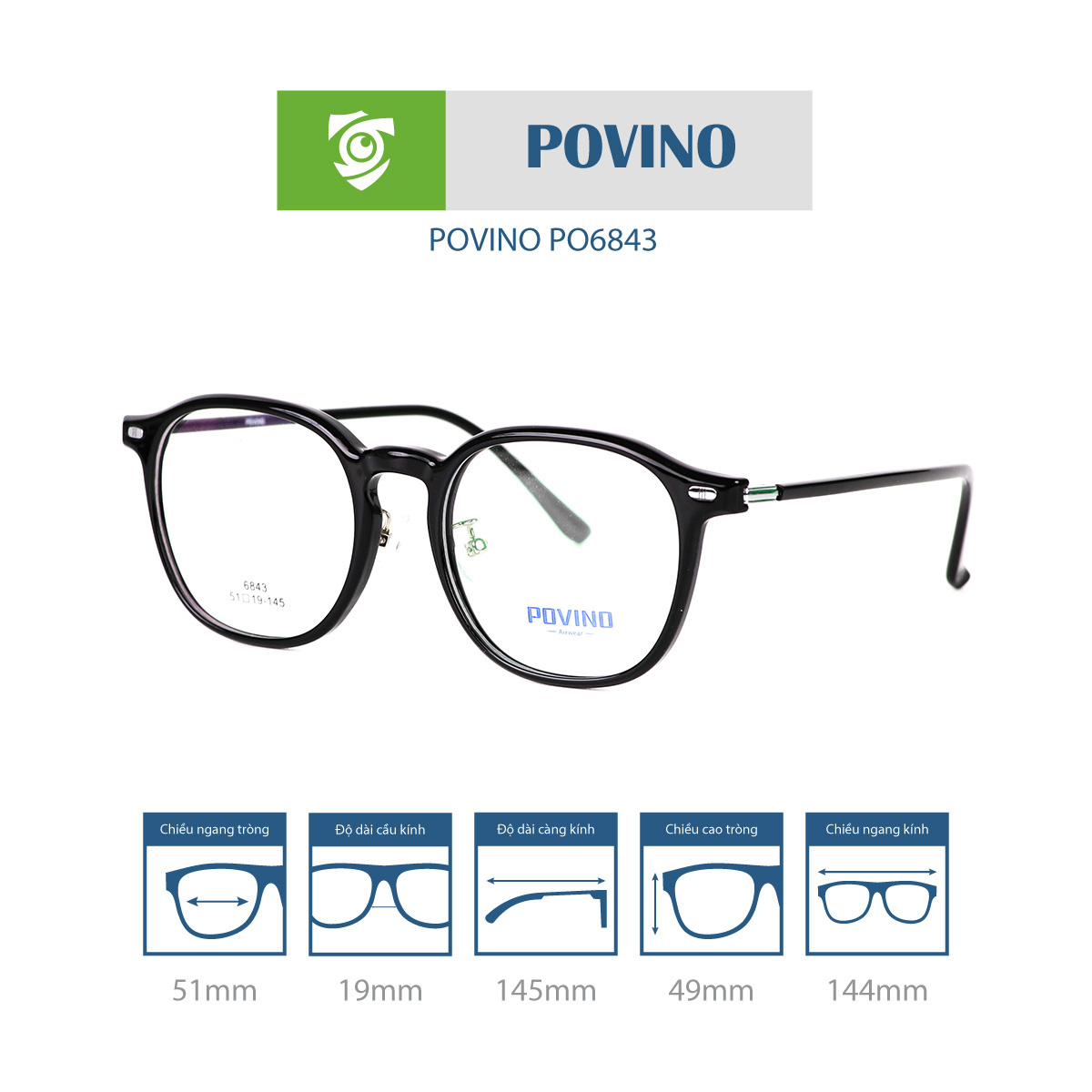 Gọng kính POVINO PO6843