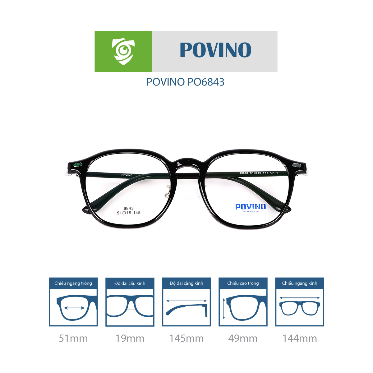 Gọng kính POVINO PO6843