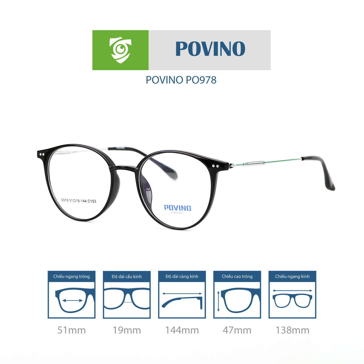 Gọng kính POVINO PO978