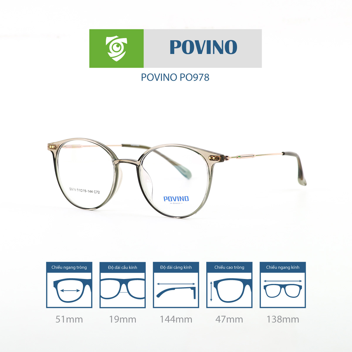 Gọng kính POVINO PO978