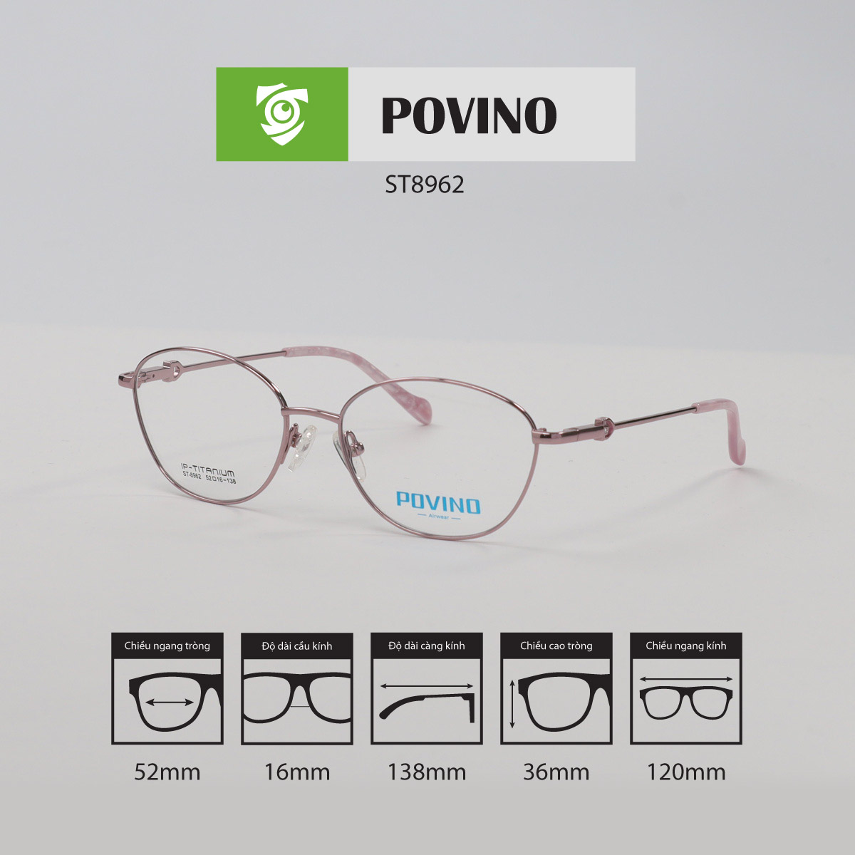 Gọng kính POVINO ST8962 - Ảnh 2