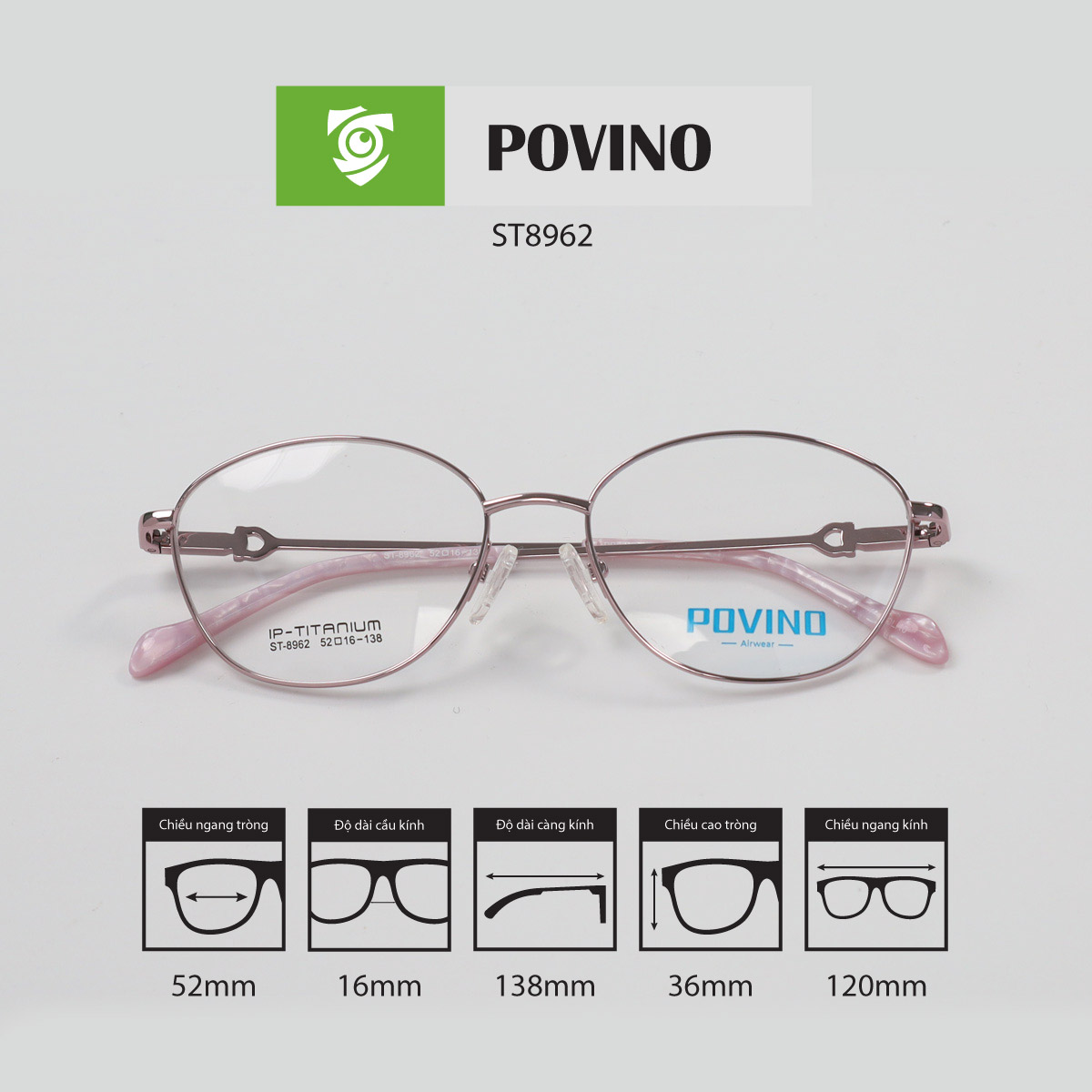 Gọng kính POVINO ST8962 - Ảnh 3