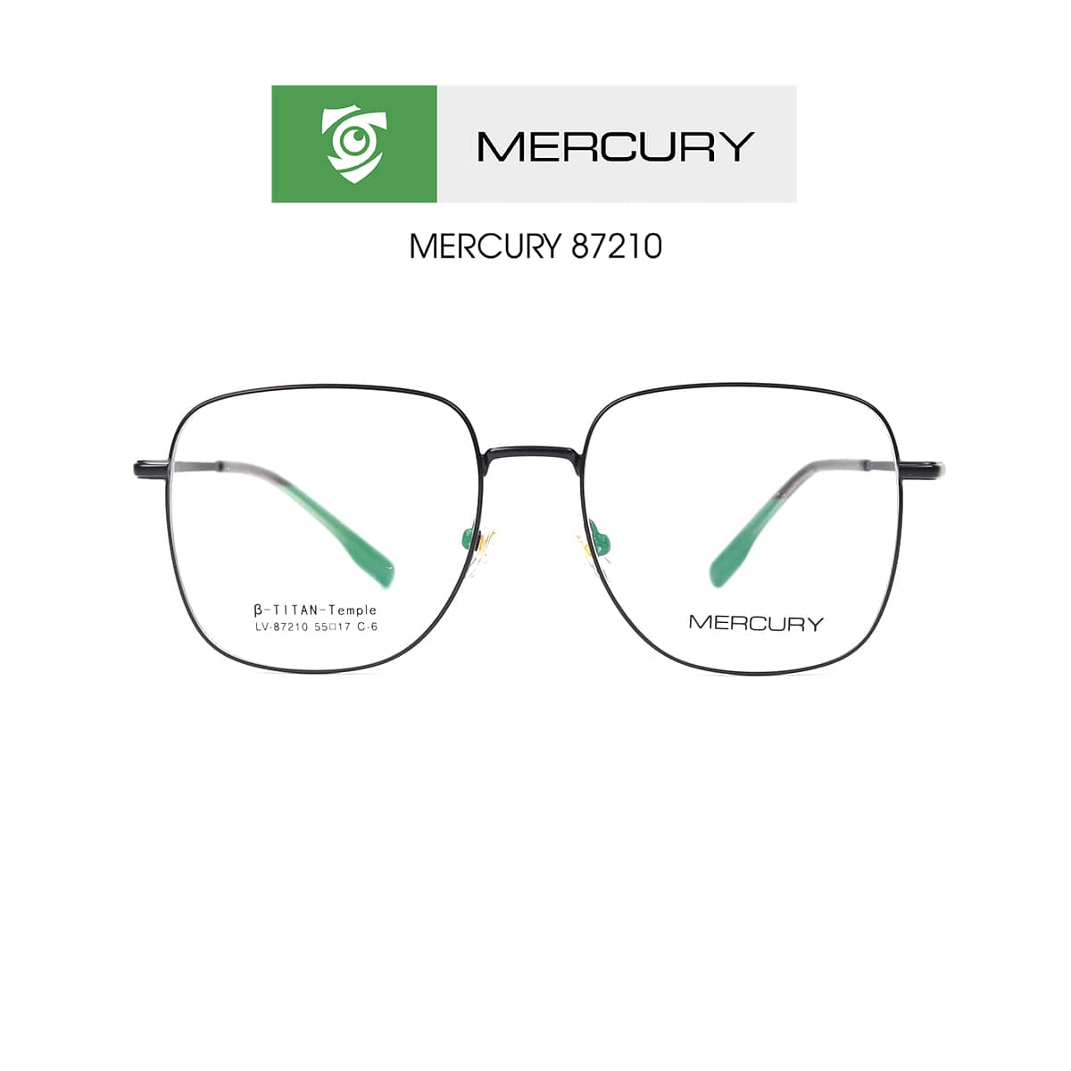 Gọng kính MERCURY LV83548 C6 - màu đen - loại gọng kính đa giác - hình chụp mặt trước sản phẩm