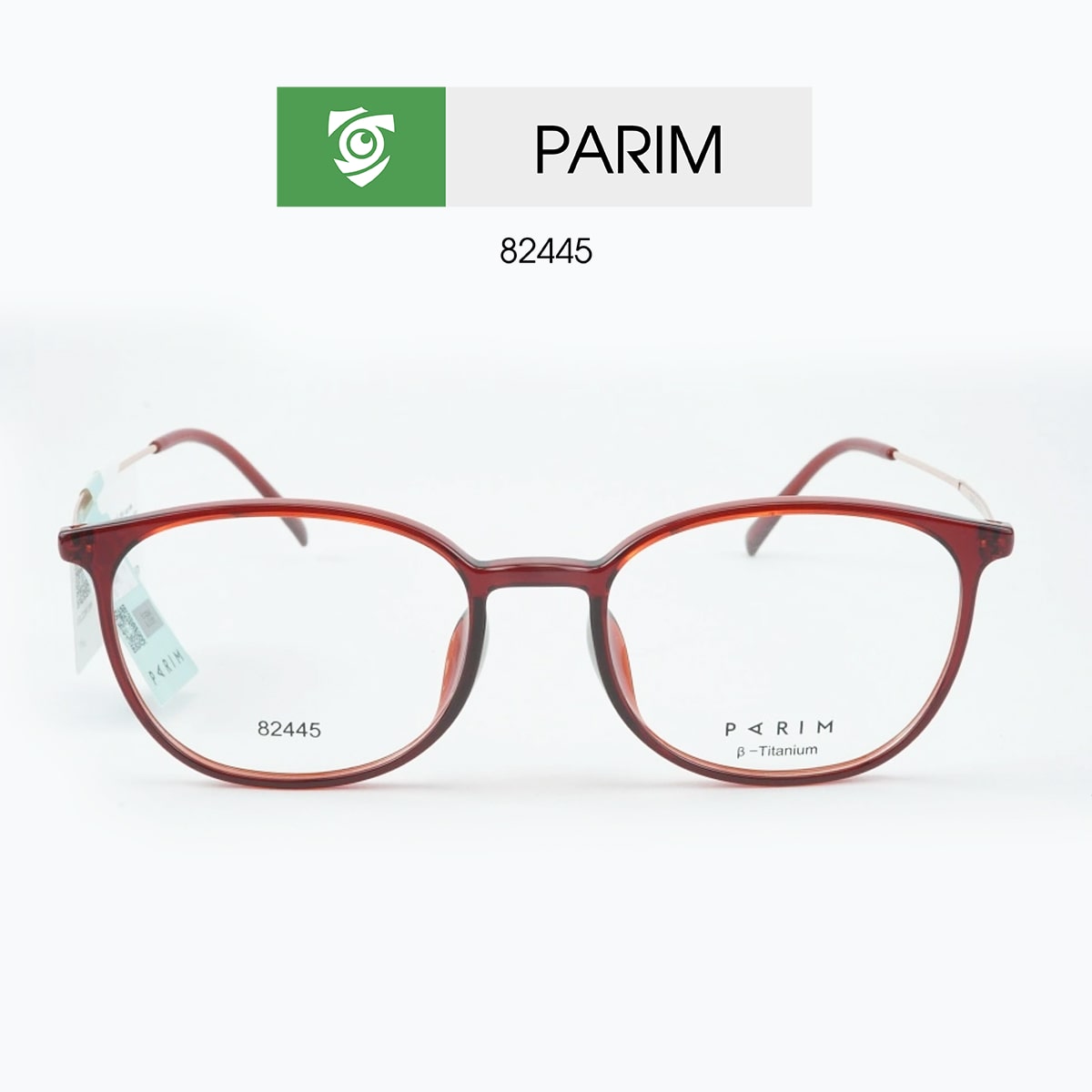 Gọng kính PARIM 84048 T1 - màu nâu - gọng kính oval - size M - ảnh mặt trước sản phẩm