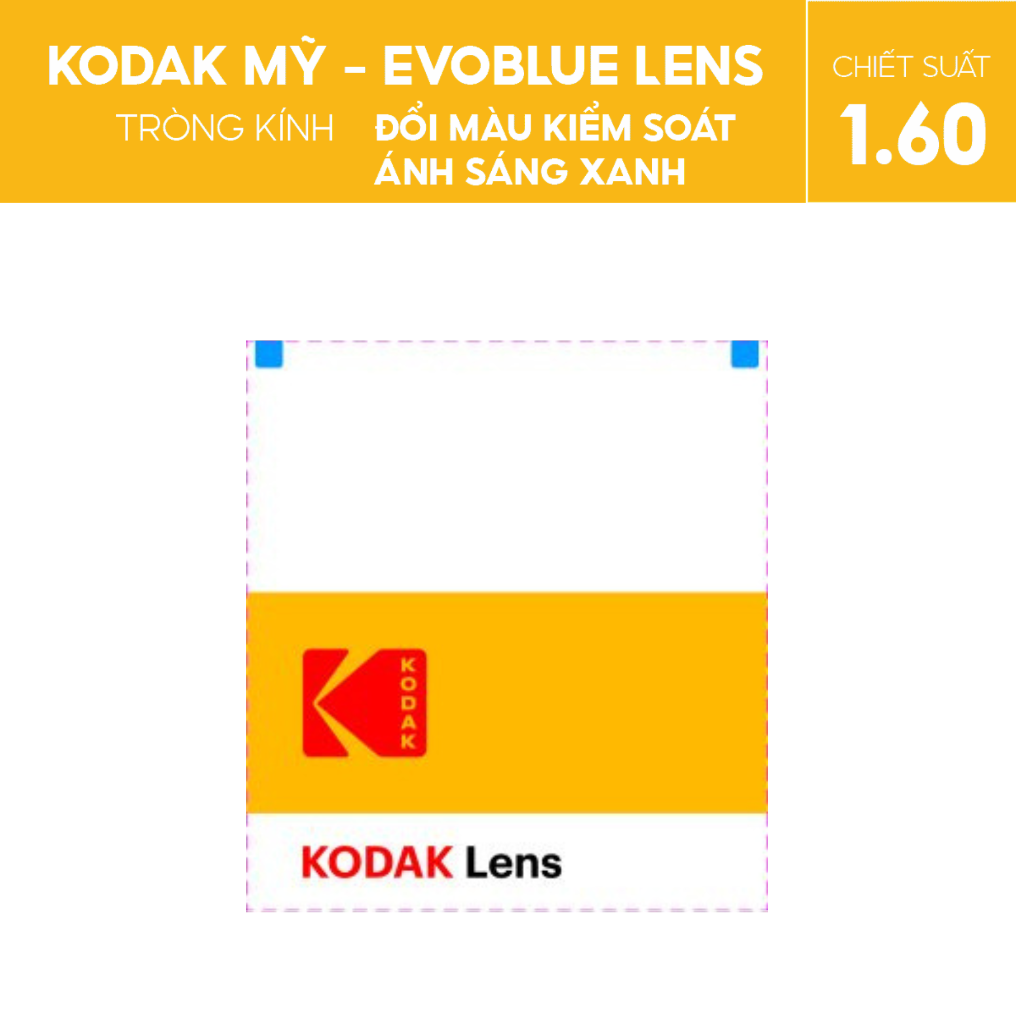 Tròng kính Kodak EvoBlue Lens đổi màu kiểm soát ánh sáng xanh